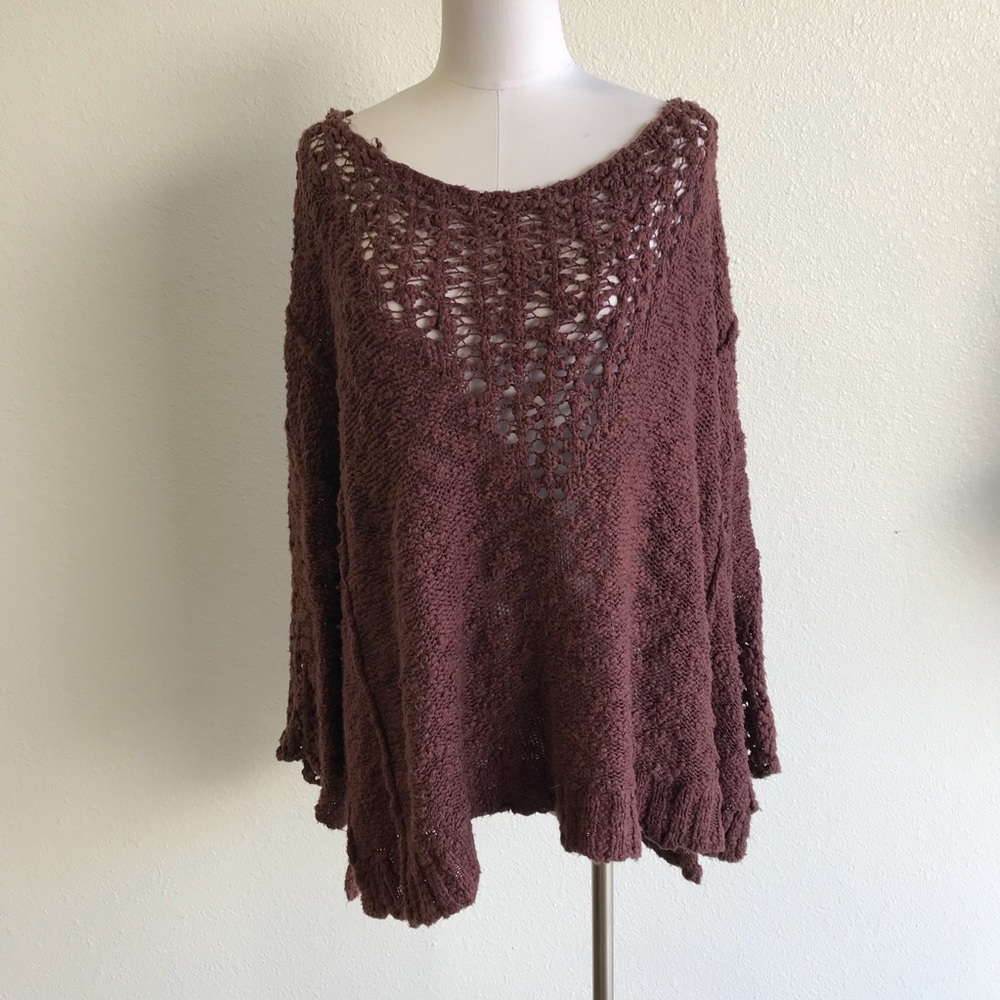 Oversized Free People crochet sweater